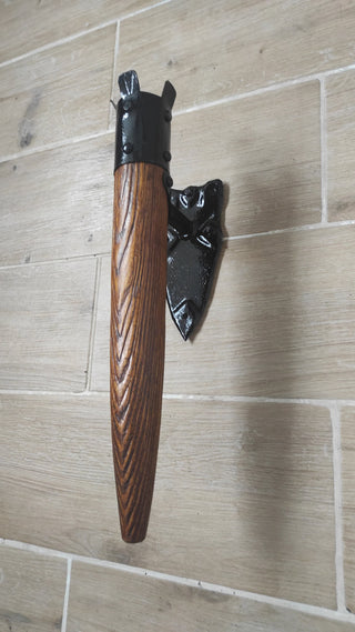 Hand Forged Wrought Iron Wall Sconce: Viking Medieval Torch Lantern