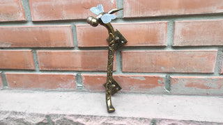 Dragonfly Barn Door Handle: Hand-Forged Wrought Iron Branch Pull