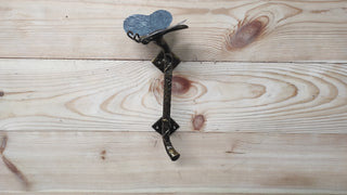 Hand Forged Butterfly Barn Door Handle: Wrought Iron Metal Pull