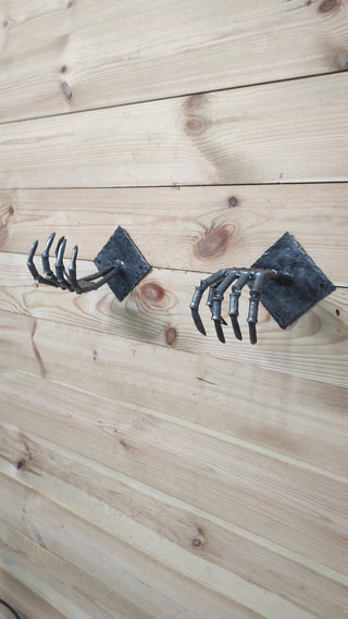 Axe Wall Holder,Skeleton Hands, axe stand, axe holder, handmade holder, iron axe holder