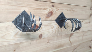 Skeleton Hands Axe Wall Mount - Handmade Iron Axe Holder