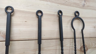 Hand Forged Fireplace Tool Set: 4 Piece Fireside Accessories