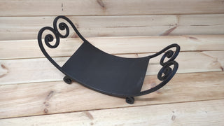 Hand Forged Wrought Iron Firewood Basket: Rustic Fireplace Storage