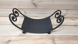 Hand Forged Wrought Iron Firewood Basket: Rustic Fireplace Storage