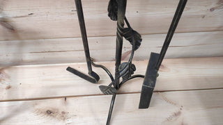 Hand Forged Fireplace Tool Set with Firewood Storage