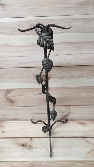 Hand Forged Fireplace Tool Set with Firewood Storage