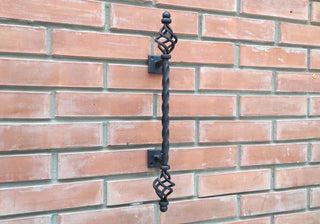 Hand Forged Wrought Iron Door Handle: Barn Door Decor (19.68 in)