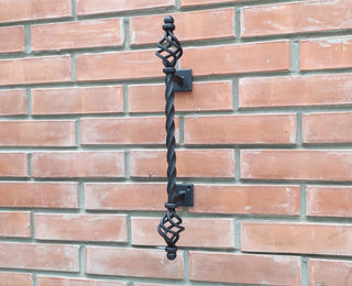 Hand Forged Wrought Iron Door Handle: Barn Door Decor (19.68 in)
