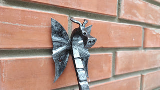 Hand Forged Dragon Door Handle: Wrought Iron Barn Door Decor
