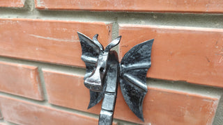 Hand Forged Dragon Door Handle: Wrought Iron Barn Door Decor