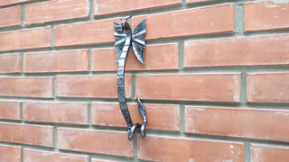 Hand Forged Dragon Door Handle: Wrought Iron Barn Door Decor