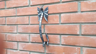 Hand Forged Dragon Door Handle: Wrought Iron Barn Door Decor