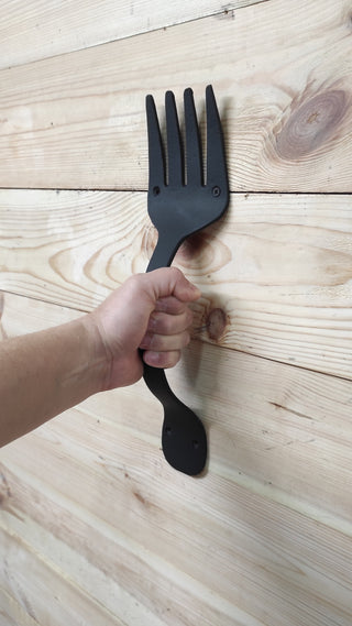 Hand Forged Fork Door Handle: Wrought Iron Metal Decor