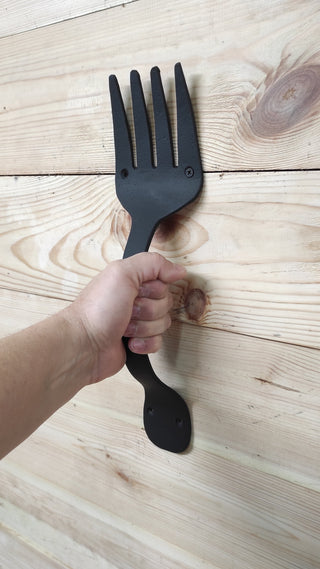 Hand Forged Fork Door Handle: Wrought Iron Metal Decor