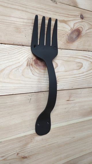 Hand Forged Fork Door Handle: Wrought Iron Metal Decor