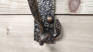 Hand Forged Snake Door Handle: Rattlesnake Tail Metal Pull