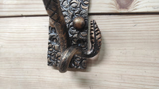 Door Handle Hand Forged Pull Handle Snake With the tail of a rattlesnake Barn door handle Metal pull