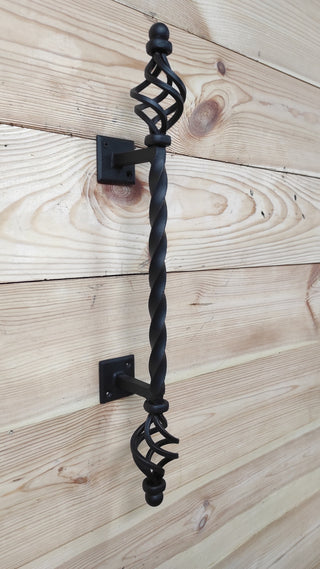 Front door handle, Wrought iron handle, Hand forged handle, Door handle, Metal handle, Barn door handle, Door decor