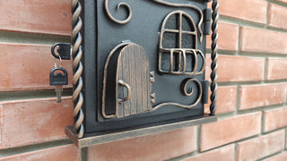 Wall mount mailbox, Mailbox, Custom mailbox, Mailbox numbers, Modern mailbox, Wall mount mailbox, Hand forged