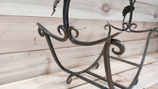 Handmade Wrought Iron Firewood Basket: Fireplace Log Holder