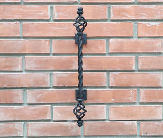 Hand Forged Wrought Iron Door Handle: Barn Door Decor (19.68 in)