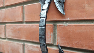 Hand Forged Dragon Door Handle: Wrought Iron Barn Door Decor