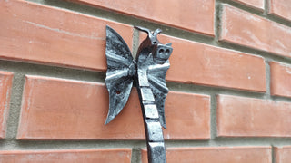 Hand Forged Dragon Door Handle: Wrought Iron Barn Door Decor