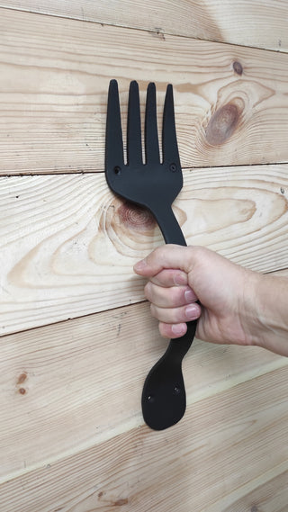 Hand Forged Fork Door Handle: Wrought Iron Metal Decor