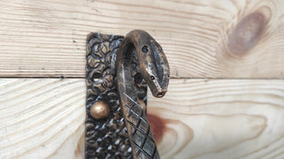 Hand Forged Snake Door Handle: Rattlesnake Tail Metal Pull