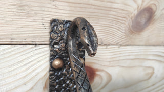 Door Handle Hand Forged Pull Handle Snake With the tail of a rattlesnake Barn door handle Metal pull