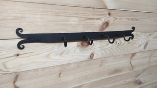 Hand Forged Fireplace Tool Set: Poker, Tongs, Shovel & Broom