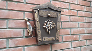 Hand Forged Wall Mount Mailbox: Custom Numbers, Modern Design