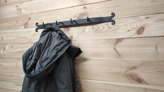 Handmade Metal Coat Hanger Rack: Forged Hallway Organizer
