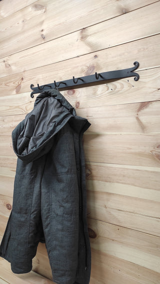 Handmade Metal Coat Hanger Rack: Forged Hallway Organizer