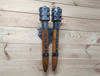 Hand Forged Wrought Iron Wall Sconce: Medieval Torch Lantern