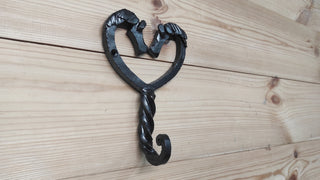Hand Forged Iron Horse Hook: Rustic Wall Hanger, Robe Hook