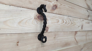 Hand Forged Horse Door Handle: Wrought Iron Barn Decor