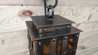 Handmade Wrought Iron Knight's Hand Wall Lantern - Medieval Sconce