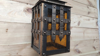 Handmade Wrought Iron Knight's Hand Wall Lantern - Medieval Sconce