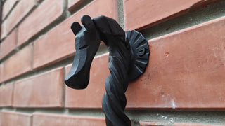 Hand Forged Iron Horse Hook: Rustic Metal Wall Hanger