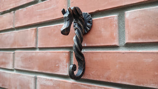 Hand Forged Iron Horse Hook: Rustic Metal Wall Hanger