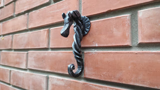 Hand Forged Iron Horse Hook: Rustic Metal Hanger