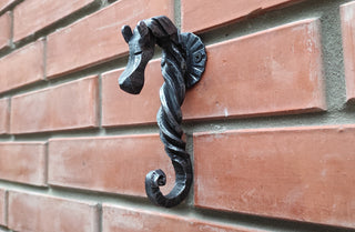 Hand Forged Iron Horse Hook: Rustic Metal Hanger