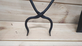 Hand Forged Fireplace Tool Set: 4-Piece Iron Fire Tools