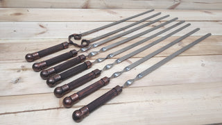 Hand Forged Stainless Steel Skewer Set: Grill Utensils, Iron Gifts