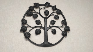 Hand Forged Family Tree Metal Wall Art - 21.65" Diameter