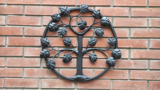 Hand Forged Family Tree Metal Wall Art - 21.65" Diameter