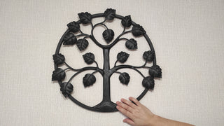 Hand Forged Family Tree Metal Wall Art - 21.65" Diameter