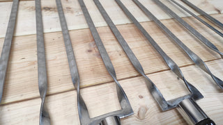 Hand Forged Stainless Steel Grilling Skewer Set with Fork