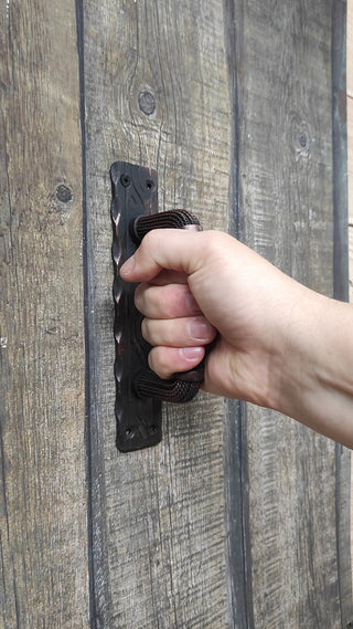 Hand Forged Barn Door Handle: Twisted Metal Gate Handle